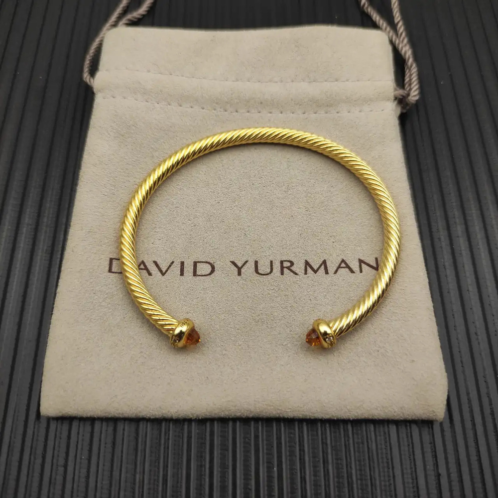David Yurman 4mm Gold Champagne Diamond Bracelet